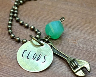 Peridot Steven Universe Inspired Hand Stamped Pendant