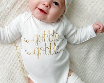 Baby girl Thanksgiving Outfit, thanksgiving leg warmers, bow & Onesies® brand by Gerber®