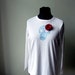 SALE White Skull T-Shirt, Halloween T Shirt, Day of the Dead Clothing, Skull Shirt, Dia de los Muertos, Upcycled Shirt, Sugar Skull Tops
