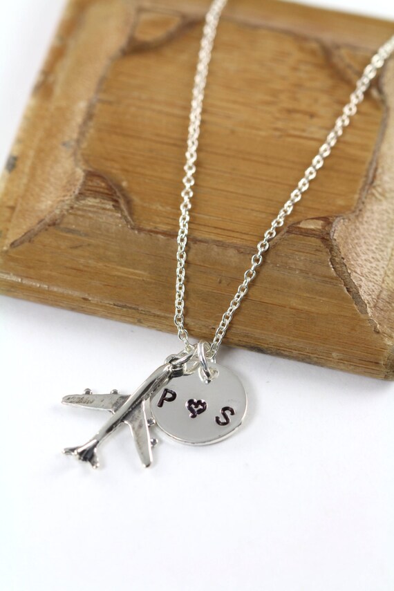 Airplane Necklace Jewelry for Flight Attendant Personalized