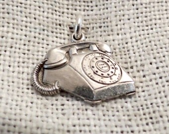 Detailed Rotary Telephone Sterling Charm