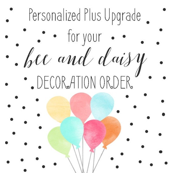 Personalized Plus Decor Pack Upgrade for any BeeAndDaisy Printable Decorations includes Custom Photo Thank You Card Il_570xn