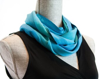 Turquoise Bamboo Infinity Scarf, Organic