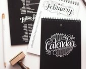 Perpetual calendar - Birthday calendar - Hand lettered calendar