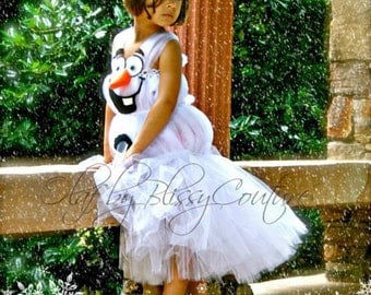 Girls Olaf from Frozen Inspired Tutu Dress Halloween Costume (Newborn - 5T)