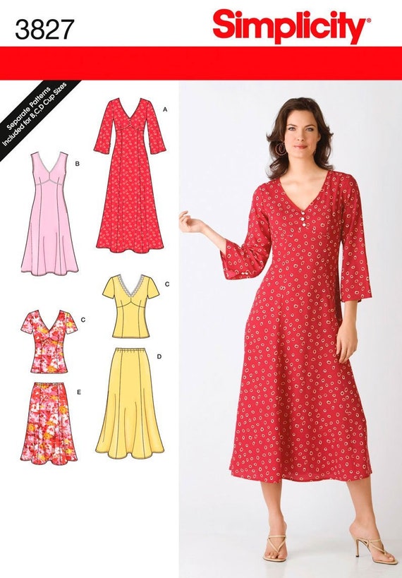 Simplicity Pattern  3827 Misses Women s  Dresses  Tops