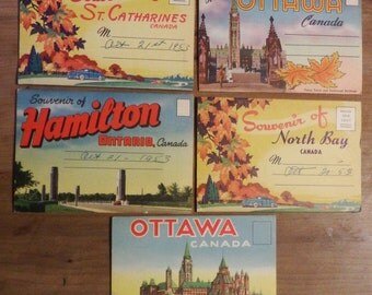 Eleven Souvenir Postcard Folders 1953 - 1964