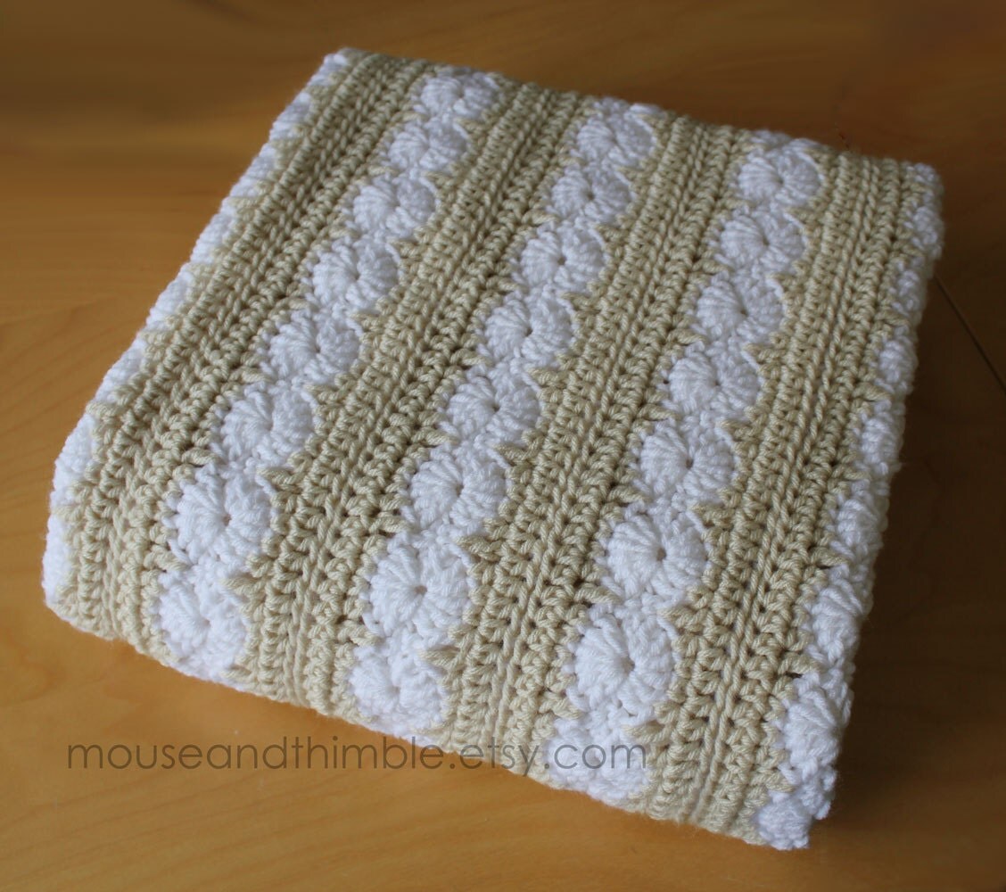 Afghan Blanket Easy Crochet PATTERN Wheels & Stripes