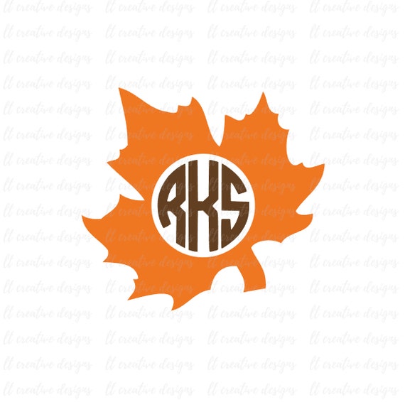 Download Fall Leaf Monogram SVG Maple Leaf SVG Fall Leaf SVG