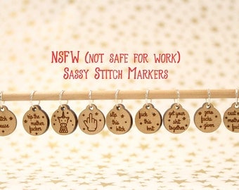 NSFW (not safe for work) Sassy Stitch Markers for Knitting