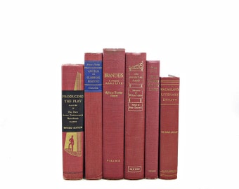 Red Wine Decorative Books, Old Book Set, Wedding Centerpiece, Books, Book Decor, Old Book Collection, Photo prop, y