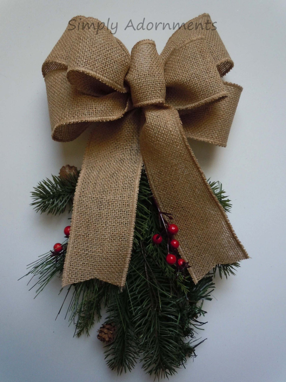 Natural Burlap Bow Rustic Natural Wedding Burlap Bow Burlap