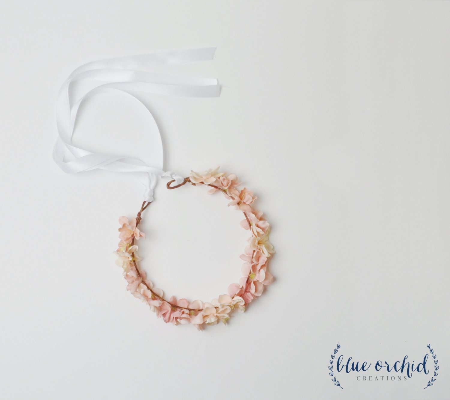 Peach Flower Girl Crown Silk Flower Crown Flower Crown