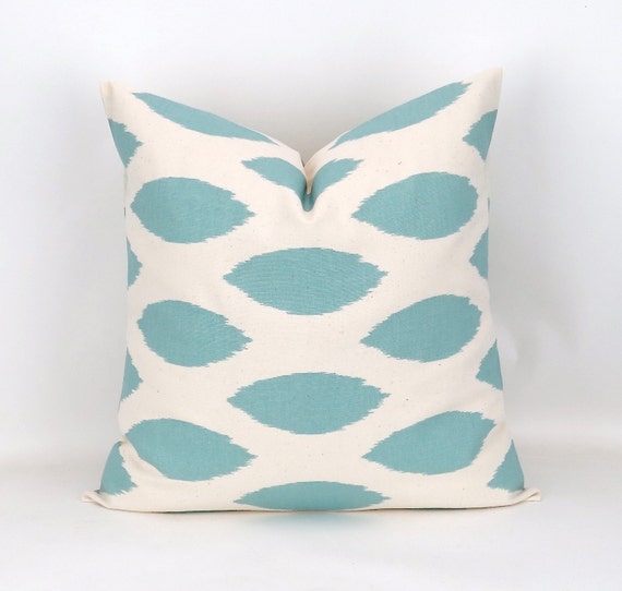 Blue Ikat Euro Sham Big Pillow Floor Pillow by DeliciousPillows