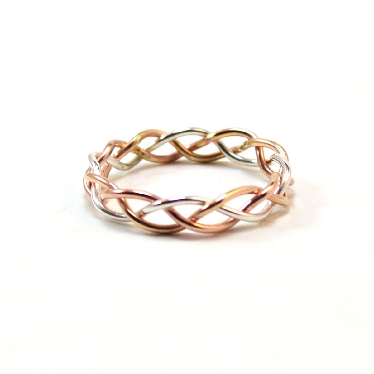 Tri Color Braided Ring Alternative Wedding By Metalogicalmetals 1869