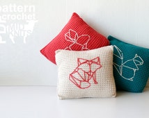 Unique crochet fox pillow related items | Etsy