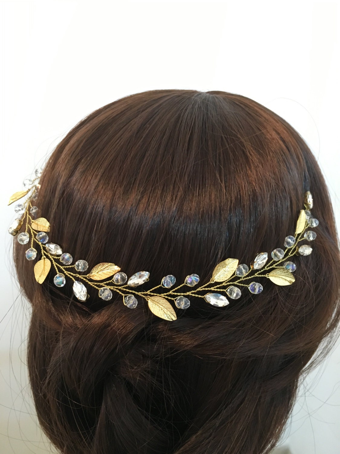 Gold wedding crown wedding headpiece gold bridal headpiece