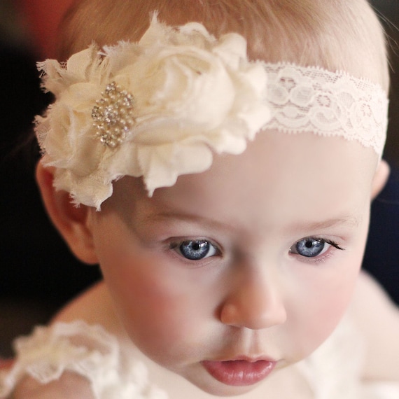 Baptism Headband.Christening Headband..Headband.Newborn