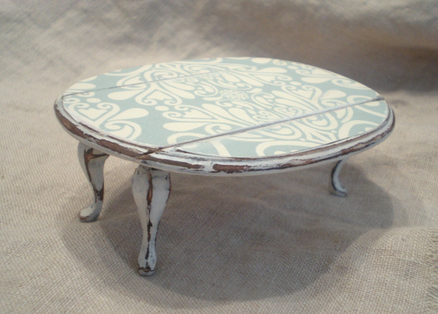 Miniature 1 Inch Scale Furniture Coffee Table Distressed