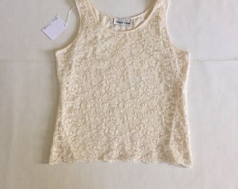 champagne lace crop top | 90s lace top