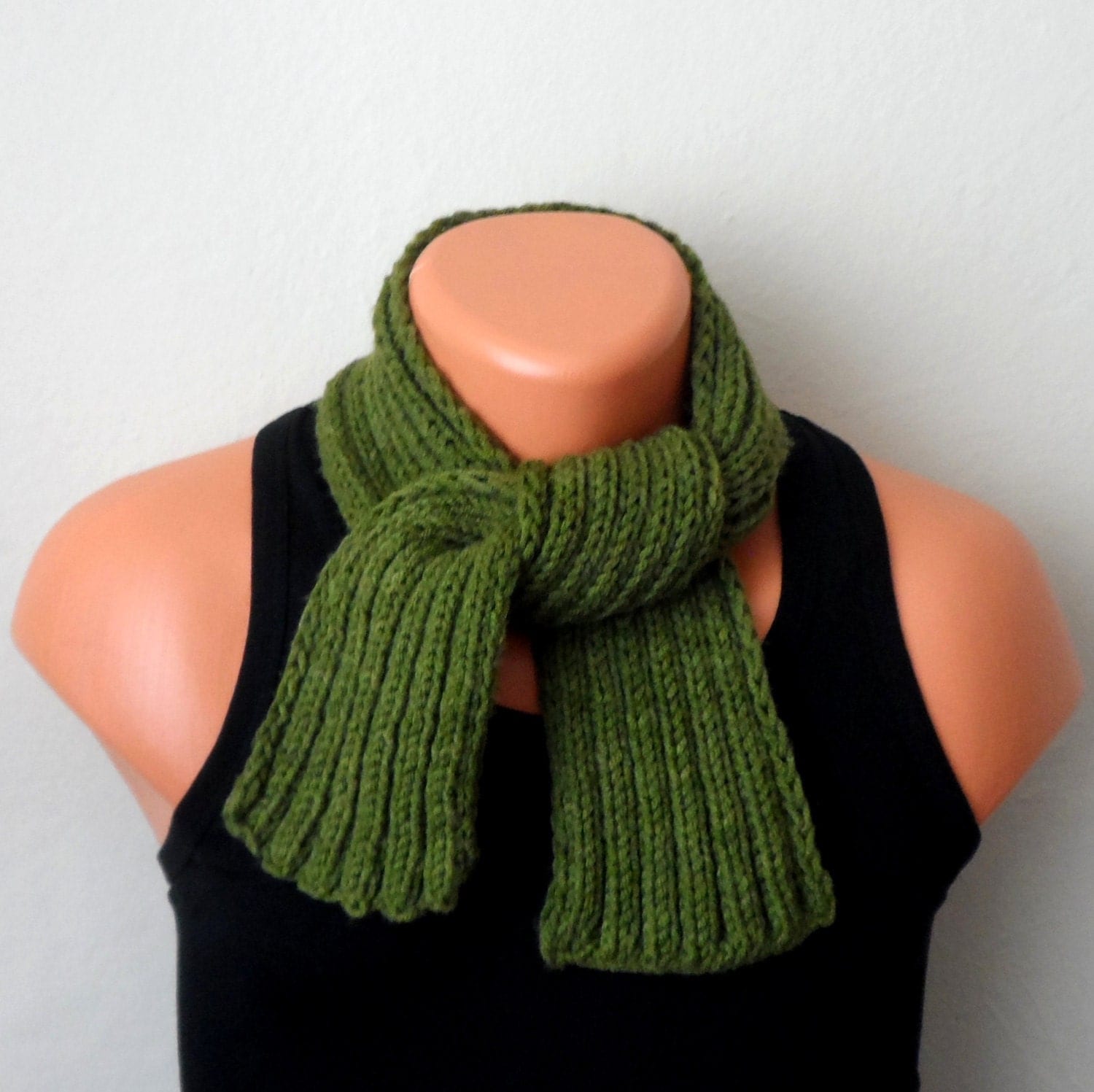 green men knit scarf green winter scarf chunky men scarf
