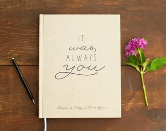Reasons Why I Love You Journal Wedding Journal Love Journal notebook Personalized Customized rustic wedding keepsake wedding gift for bride