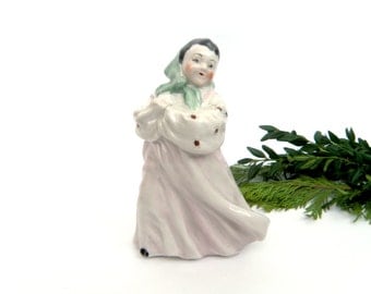 Porcelain Figurine Dancing Girl Ceramic Pastoral Fireplace Mantle Decor Ukrainian Girl Dancer Traditional Clothes Soviet Gorodnitsa Factory