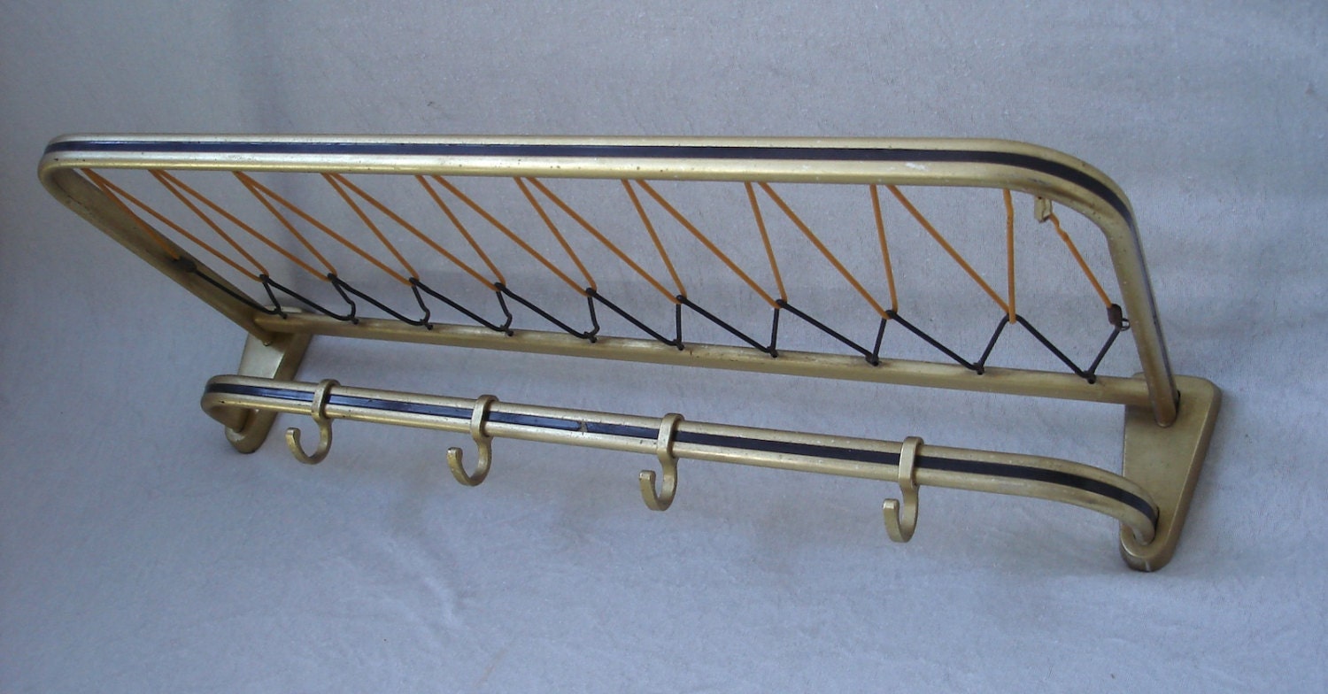 Hat Racks Bus 50s 60s Hallway Coat & Hat Rack, String Era, old Bus Head Rest, Gold ...