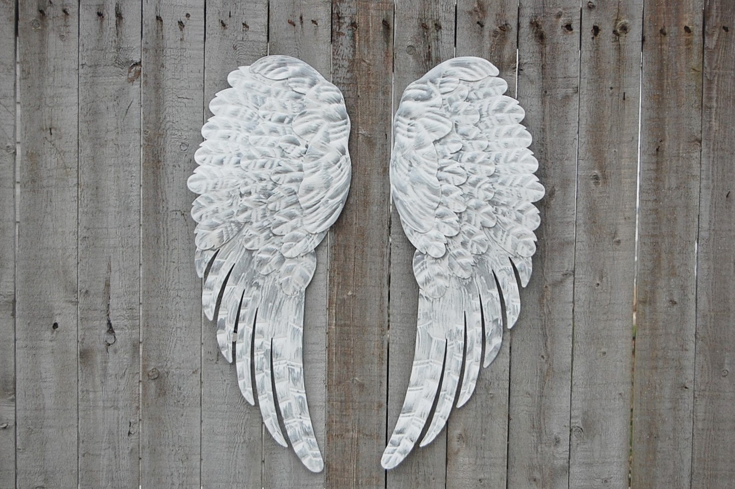 angel wings shabby chic white silver large metal angel wings shabby chic white silver large metal