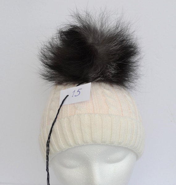 pom beanie pom to attach Pompom, Pom Fur Knitted, Hat, Pom, Real Cap, Children, Pom Beanie for