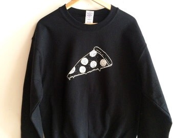 Pizza Sweatshirt, Food Sweatshirt, Screen Printed Sweatshirt