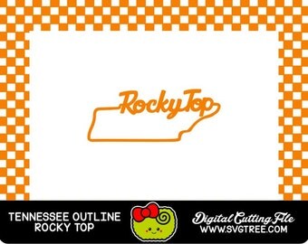 Tennessee SVG, State Outline, Rocky Top, SVG Files, DXF Files, Vector Art, Scan n Cut, Cricut Files, Silhouette Studio, Digital Cut Files