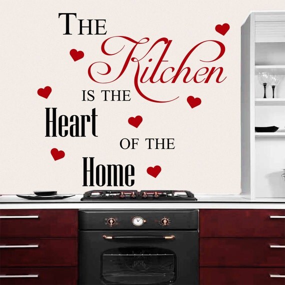 Wall Decals Quote The Kitchen Is The Heart Of The by DecalHouse