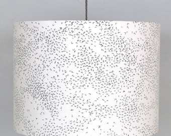 Starlings Grey Drum Lampshade - handmade lampshade - home decor - fabric shade - Brighton Lampshade - decor lighting - patterned shade