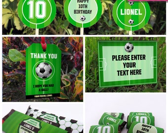 Soccer Invitation & Party Decorations - Soccer Party - Soccer Birthday - Instant Download - EDIT and print using Adobe Reader