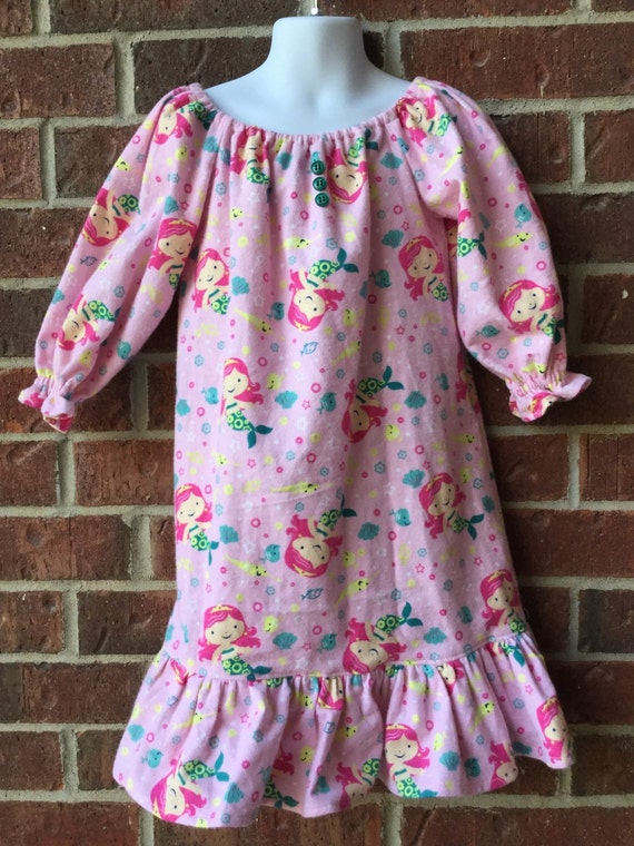 Soft and Sweet Size 3 Little Girls Flannel Nightgown. Pink