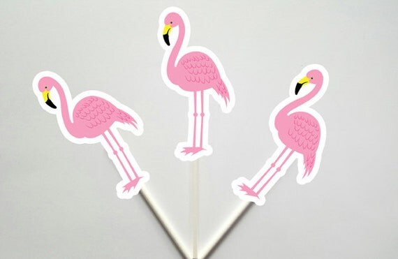 Flamingo Cupcake Toppers Free Printable