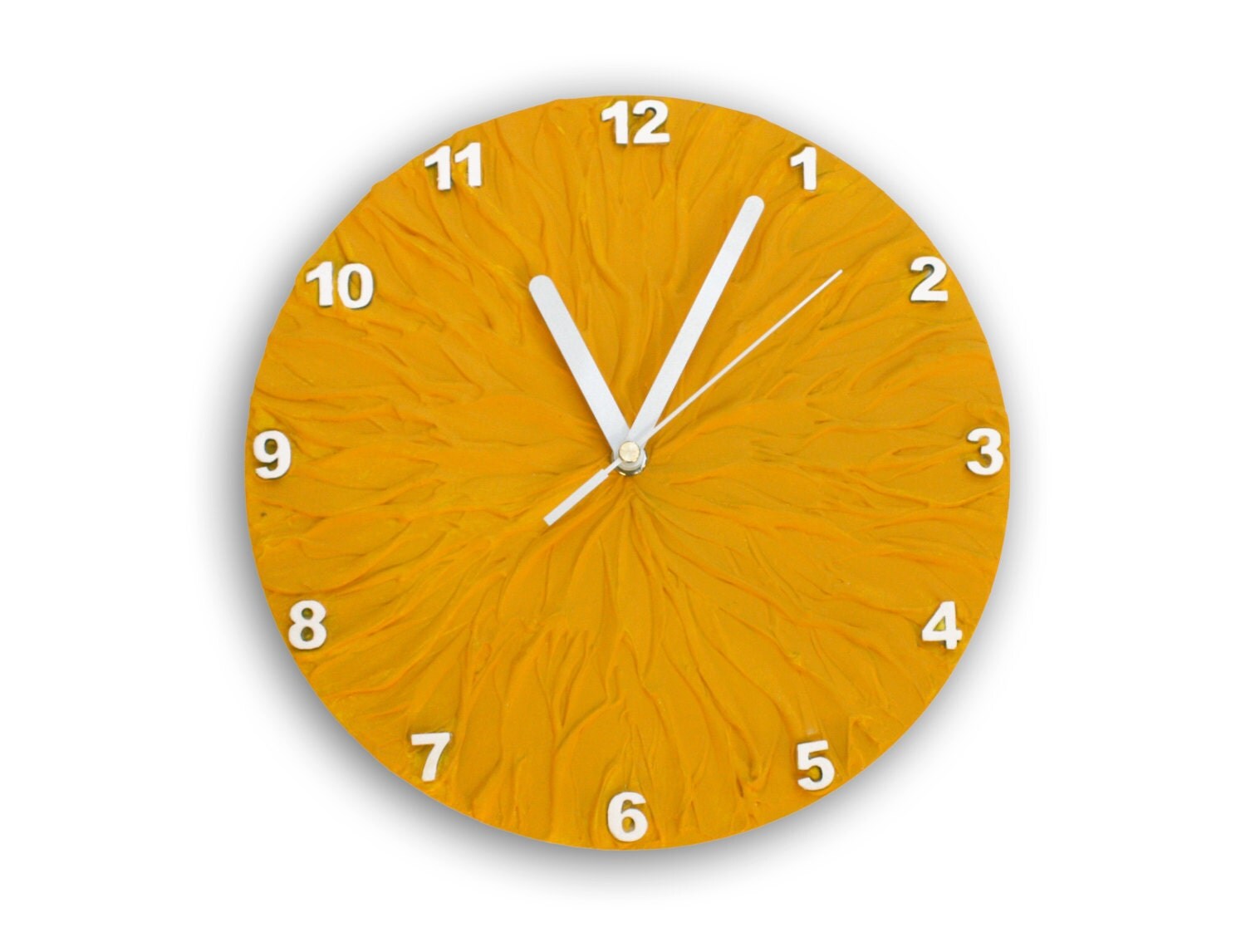 SUN yellow WALL CLOCK with numbers unique wall clock yellow