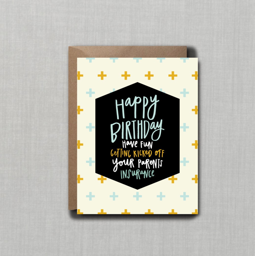 Kicked Off Insurance 26th Birthday Card Greeting Card // 1 by ...