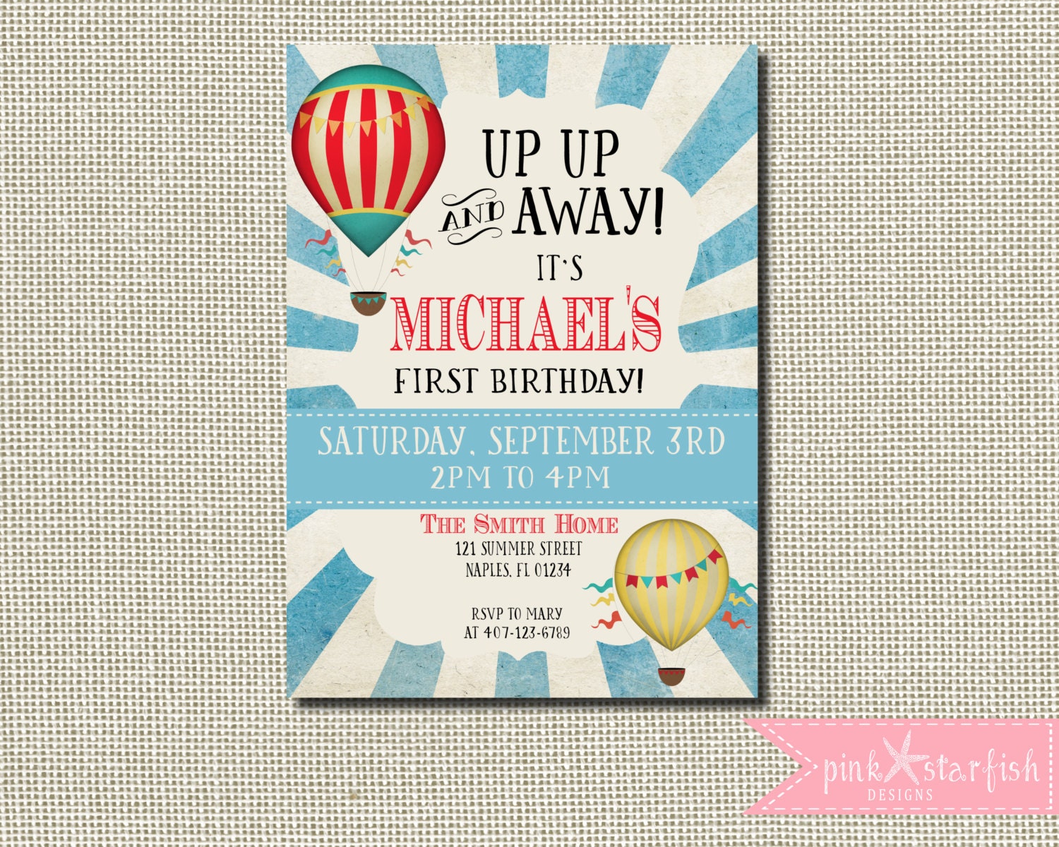 Up Up And Away Invitations 3