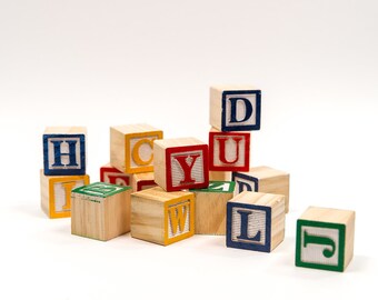 Wooden Alphabet Blocks | Alphabet Blocks | Toy Wood Blocks| ABC Blocks