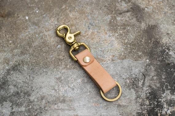 double leather key holder for belt