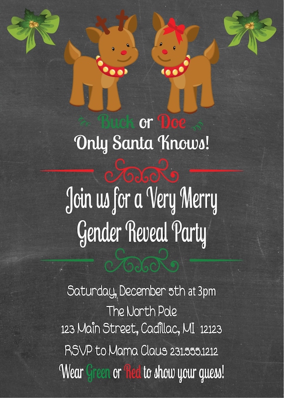Christmas Gender Reveal Party Invitations 9