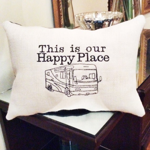 Motorhome Gift Decorative Pillow Accessories Burlap Pillow