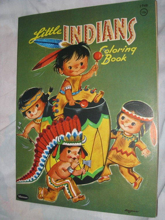 Vintage 1960 Little Indians Coloring Book Never Used Whitman