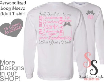 1 Long Sleeve Adult Personalized Tshirt, Monogrammed tshirt,personalized shirt,Christmas gift,Monogram gifts,custom tshirt,personalized gift