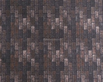 Brown Brick Fabric, RJR 1427-02 Danscapes Architecturals, Dan Morris, Brick Wall Fabric, Brick Quilt Fabric, Landscape Quilt Fabric, Cotton