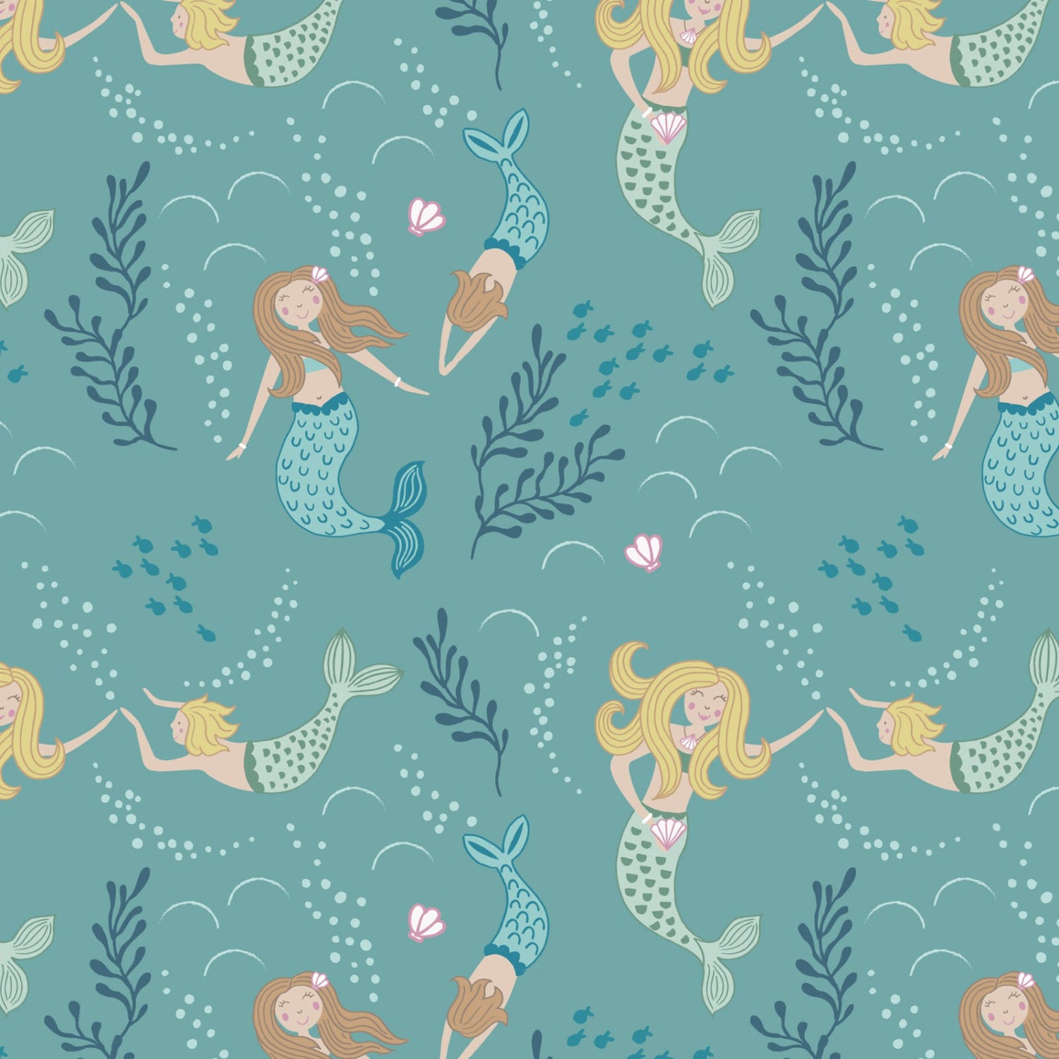 Mermaid Fabric Lewis & Irene Tales of the Sea Fabric A138.2