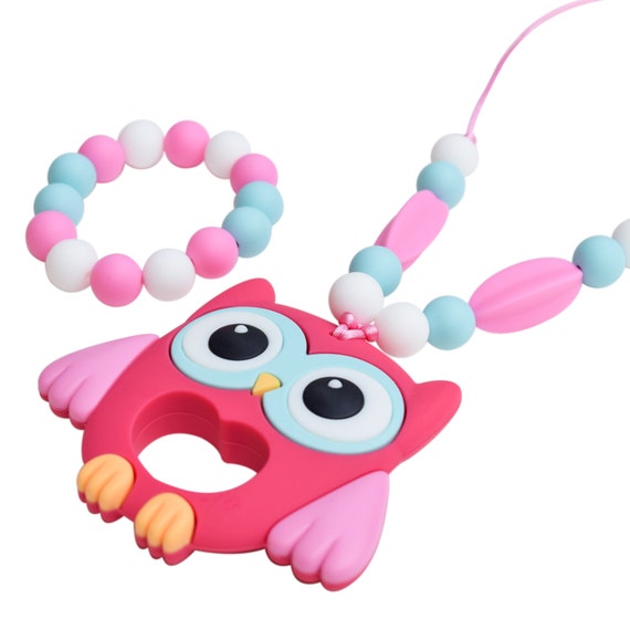 Kids Sensory Chewelry Owl Chew Necklace by BabyMunchables on Etsy