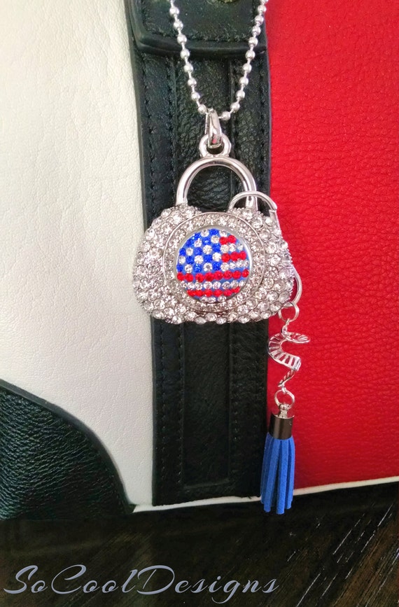 Purse Charm Beautiful Rhinestone Handbag Tag Rhinestone